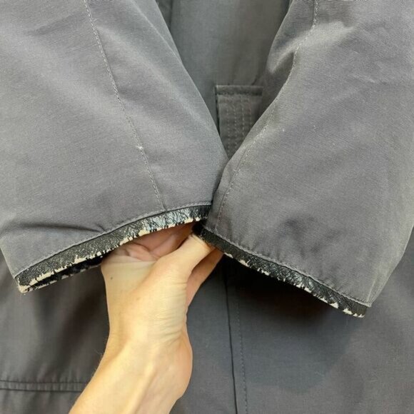 Vintage 3XL Gray Down Filled WaterFowl Feather Fur Hood Jacket Coat Parka Grunge - Picture 5 of 16